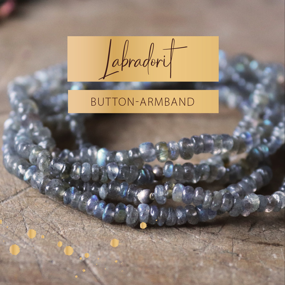 Button Armband Labradorit