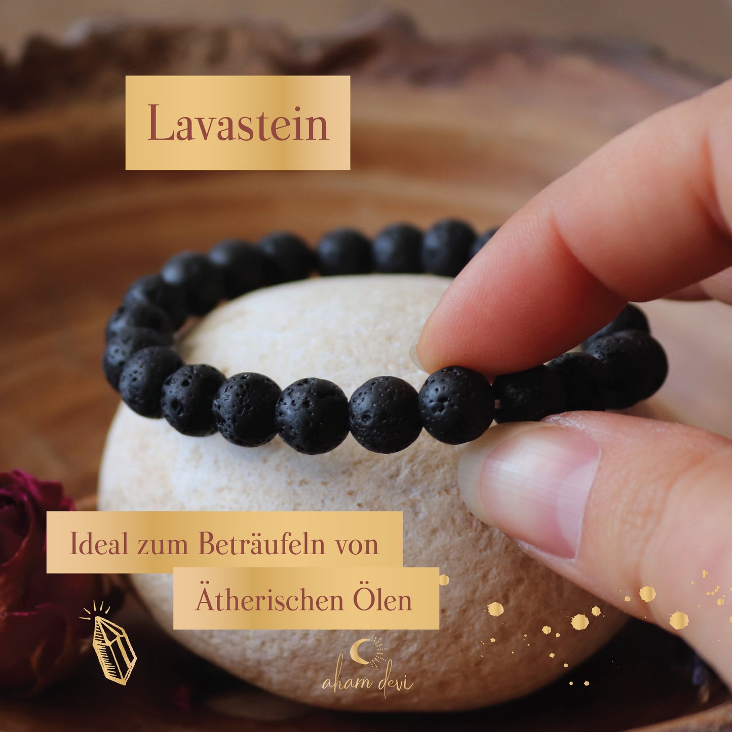 Erdendes Lava-Armband (8mm)