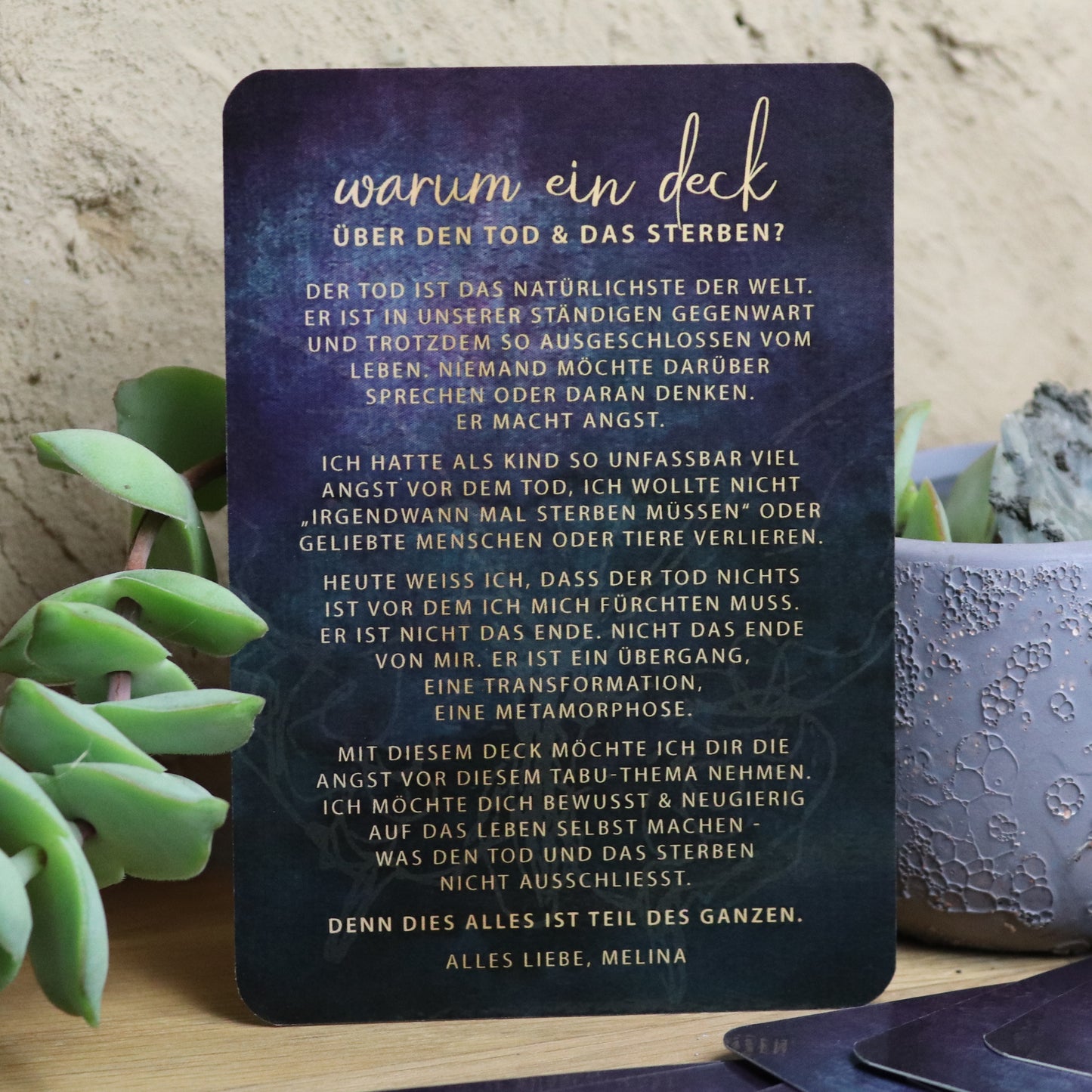 Rückseite Beschreibung des Metamorphose Deck