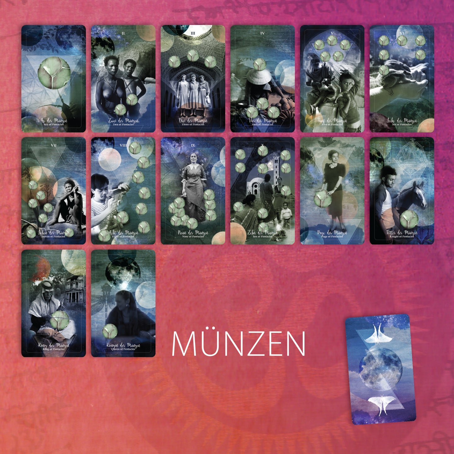Münzen des aham devi Tarot Decks